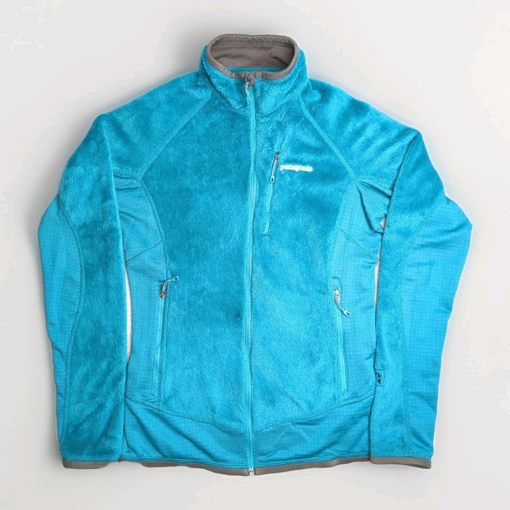 Patagonia Womens R2 Regulator Grid Fleece Jacket Polartec Full Zip Blue Size S